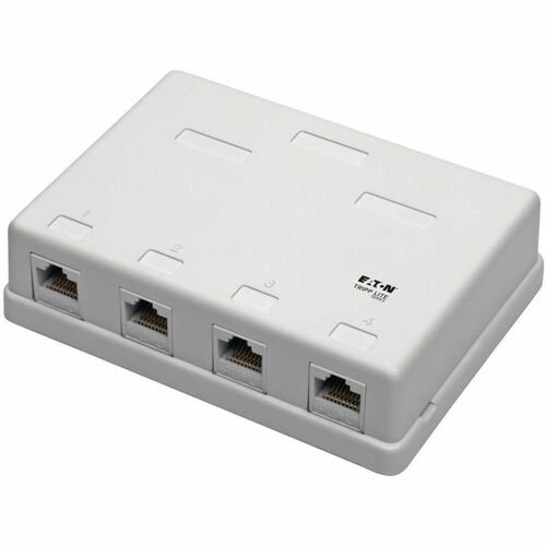 Tripp Lite Cat6 Surface-Mount Box 4-Port Unshielded 110 IDC Punchdown RJ45 - White - Acrylonitrile Butadiene Styrene (ABS) - 4 x RJ-45 Port(s)