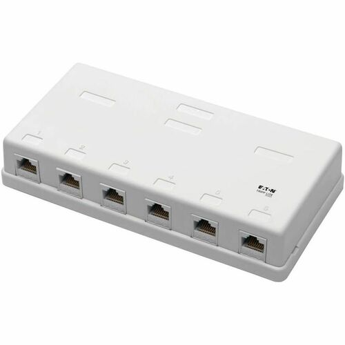 Tripp Lite Cat6 Surface-Mount Box 6-Port Unshielded 110 IDC Punchdown RJ45 - White - Acrylonitrile Butadiene Styrene (ABS) - 6 x RJ-45 Port(s)