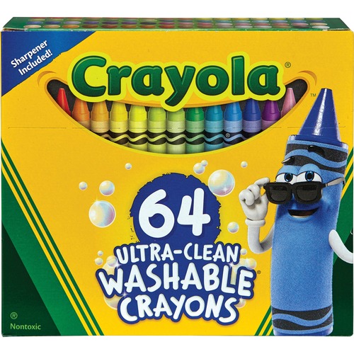 Crayola Washable Crayons - Assorted - 64 / Pack