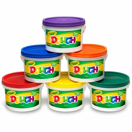 Crayola Super Soft Dough - Fun and Learning, Sculpture - Red, Orange, Yellow, Blue, Green, Violet - 6 / Carton