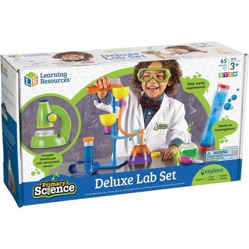 Learning Resources Age3+ Primary Science Deluxe Lab Set - Theme/Subject: Learning - Skill Learning: Science Experiment, Problem Solving, Visual, Fine Motor, Direction, Sequential Thinking, Prediction - 45 Pieces - 3+ - 1 / Set