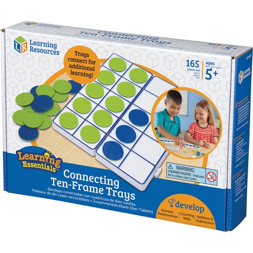 Learning Resources Connecting Ten-Frame Trays - Theme/Subject: Learning - Skill Learning: Visual, Mathematics, One-to-One Correspondence, Counting, Addition, Subtraction, Multiplication, Number, Place Value, Tactile Discrimination, Fine Motor - 5 Year & U