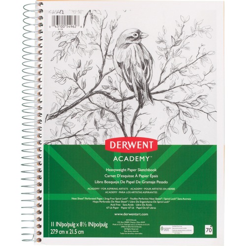 Mead Academy Heavyweight Paper Sketch Journal - Letter - Wire Bound - 67 lb Basis Weight - Letter - 8 1/2" x 11" - White Paper - 1 Each