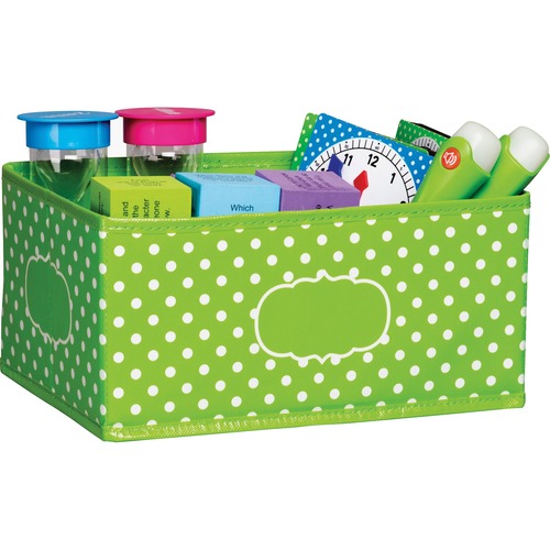 Teacher Created Resources Lime Polka Dots Small Storage Bin 5