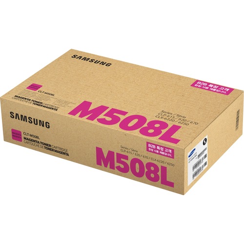 Samsung CLT-M508L High Yield Laser Toner Cartridge - Magenta Pack - 4000 Pages