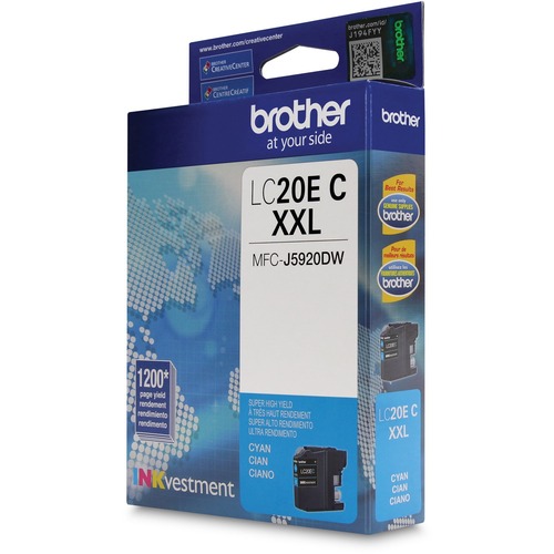 Brother INKvestment LC20ECS Original Ink Cartridge - Cyan - Inkjet - Super High Yield (XXL Series) Yield - 1200 Pages