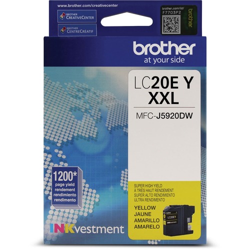 Brother INKvestment LC20EYS Original Ink Cartridge - Yellow - Inkjet - Super High Yield (XXL Series) Yield - 1200 Pages