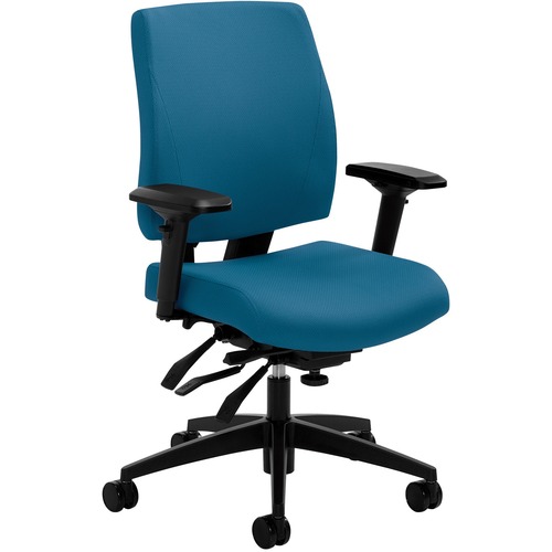 Global Ergo Management Chair - Mid Back - Bluebell - 1 Each