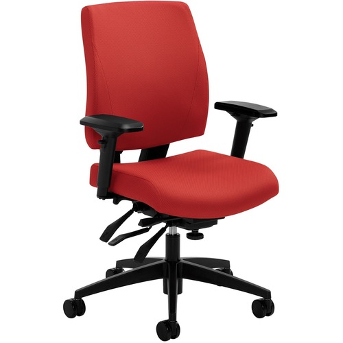Global Ergo Management Chair - Mid Back - Cherry Blossom - 1 Each - Medium Back - GLB7331TC64