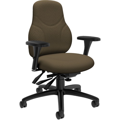 Global Tritek Ergo Select 7491-3 Task Chair - Haze Foam Seat - Haze Foam Back - Mid Back - 5-star Base - Yes - 1 Each - Medium Back - GLB74913TC67BLKG2
