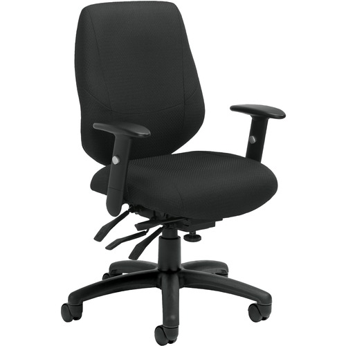 Offices To Go Six 31 OTG11531B Task Chair - Mid Back - Black - 1 Each