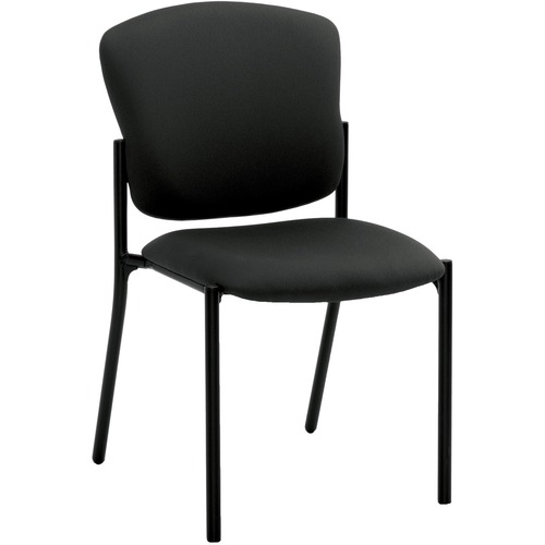 Global Twilight Armless Chair, Upholstered Back (2195WS) - Dance Seat - Dance Back - Black Tubular Steel Frame - Four-legged Base - 1 Each