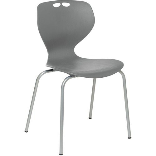 MITYBILT Rave Chair - Silver Frame - Four-legged Base - Gray - Plastic