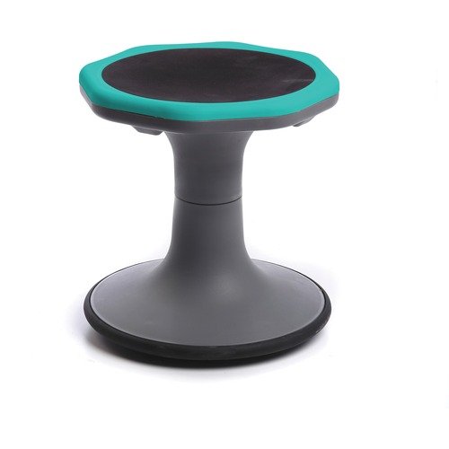 MITYBILT Jive Balance 12" - Memory Foam Seat - Light Gray, Aqua - Polypropylene, Thermoplastic Elastomer (TPE) - 1 Each - Educational Seating - MYBJV12AQU