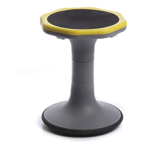 MITYBILT Jive Balance 15" - Memory Foam Seat - Light Gray, Yellow - Polypropylene, Thermoplastic Elastomer (TPE) - 1 Each