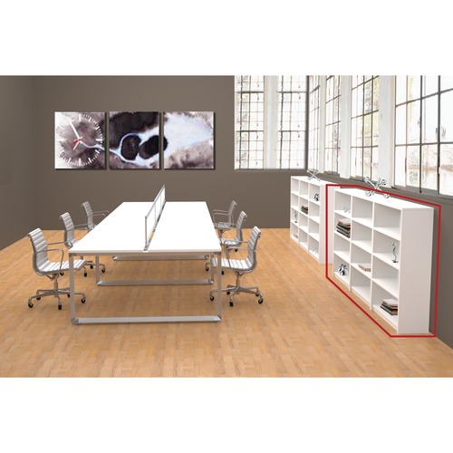 Links Business Furniture Book Rack - 48" Height x 36" Width x 12" Depth - True White - 1 Each - Workstations/Computer Desks - LCFBKC123648BCTW