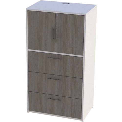 Links Business Furniture Storage Cabinet - 36" x 24" x 66" for File - Lateral - Windy City, True White - Contemporary - Laminate - LCFCAB243666WCTW