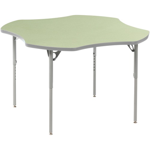 MITYBILT Aktivity Clover - Lime, High Pressure Laminate (HPL) Top - Silver Four Leg, Powder Coated Base - 4 Legs x 1" Table Top Thickness x 48" Table Top Diameter - 30" Height