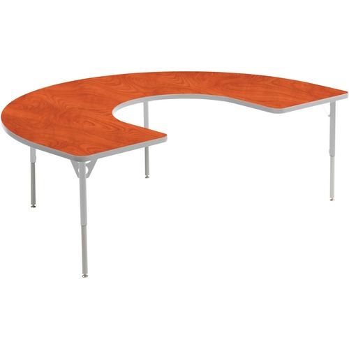 MITYBILT Aktivity C-Shape - Wild Cherry C-shaped, High Pressure Laminate (HPL) Top - Silver Four Leg, Powder Coated Base - 4 Legs - 60" Table Top Length x 30" Table Top Width x 1" Table Top Thickness - 30" Height