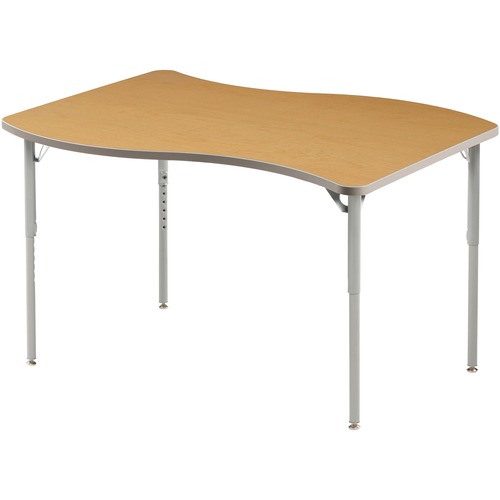 MITYBILT Conekt Linx Surf - High Pressure Laminate (HPL) Rectangle Top - Powder Coated Four Leg Base - 4 Legs - 48" Table Top Length x 30" Table Top Width x 1" Table Top Thickness - 42" Height - White, Silver - Meeting & Conference Room Tables - MYBATSURFMPL