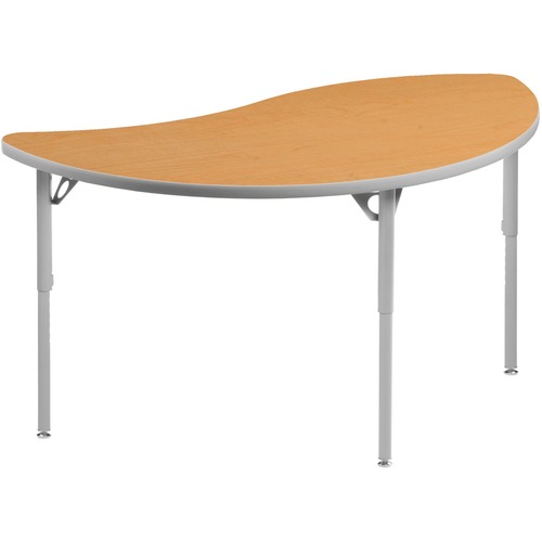 MITYBILT Conekt Linx Surf - High Pressure Laminate (HPL) Rectangle Top - Powder Coated Four Leg Base - 4 Legs - 48" Table Top Length x 24" Table Top Width x 1" Table Top Thickness - 42" Height - Maple, Silver - Meeting & Conference Room Tables - MYBATEKOMPL