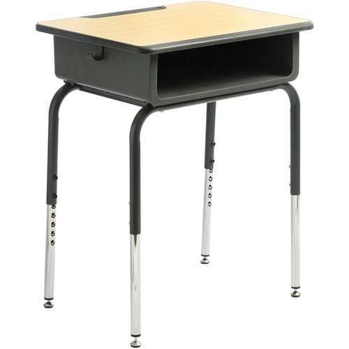 MITYBILT Sonic Student Desk - Laminated Rectangle Top - Four Leg Base - 4 Legs - 24" Table Top Length x 18" Table Top Width - Maple, Charcoal