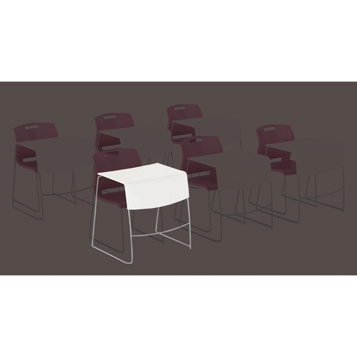 Global Duet DDTS1828PG Table - 18" - Material: Polypropylene Work Surface, Chrome Frame - Finish: Ivory Clouds - Student Desks - GLBDTS1828PGIVC