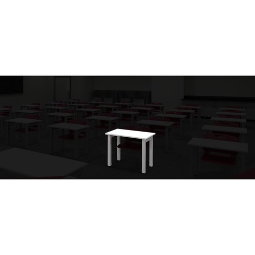 Global Edventure Student Desk - 20" Table Top Length x 30" Table Top Width x 1" Table Top Thickness - 11.4" Height - White