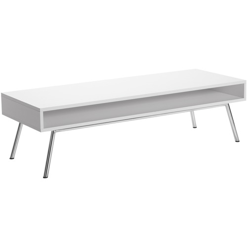 Global Coffee Table, Freestanding - 54" x 20" x 15" x 5" - Finish: Laminate Top, Chrome Base, White Top