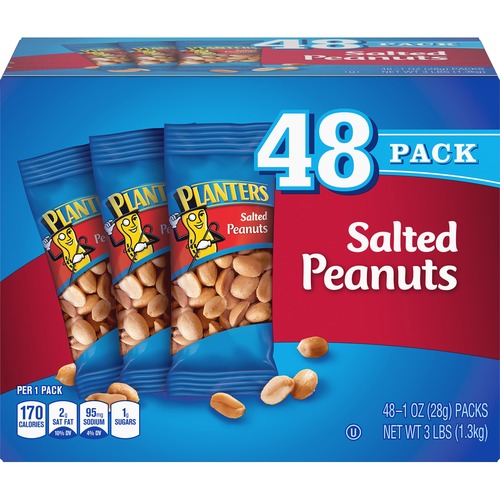 Planters Salted Peanuts, 48 - 1 oz Bags - Peanut - Box - 2 / Pack