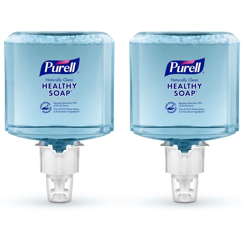 PURELL® ES4 Refill HEALTHY SOAP Foam - Citrus Scent - 40.6 fl oz (1200 mL) - Dirt Remover, Kill Germs - Skin - Blue - Bio-based, Preservative-free, Paraben-free, Phthalate-free, Dye-free, Antibacterial-free, Quick Rinse - 2 / Carton