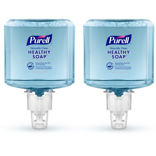 PURELL® ES6 CRT HEALTHY SOAP™ Naturally Clean Fragrance Free Foam - Fragrance-free ScentFor - 40.6 fl oz (1200 mL) - Dirt Remover, Kill Germs - Skin - Antibacterial - Blue - Fragrance-free, Preservative-free, Paraben-free, Phthalate-free, Dye-fr