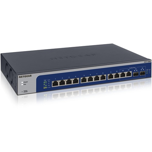 Netgear 12-Port 10-Gigabit/Multi-Gigabit Ethernet Smart Managed Plus Switch (XS512EM) - 12 Ports - Manageable - 10 Gigabit Ethernet - 10GBase-T - 3 Layer Supported - Modular - Twisted Pair, Optical Fiber - Desktop, Rack-mountable - Lifetime Limited Warran