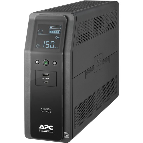 APC by Schneider Electric Back-UPS Pro BR1500MS 1.5KVA Tower UPS - Tower - 16 Hour Recharge - 120 V AC Input - 120 V AC Output - 10 x NEMA 5-15R - UPS Backup Systems - APWBR1500MS2