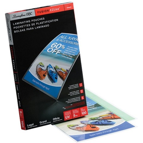 Swingline EZUse Laminating Pouch - Laminating Pouch/Sheet Size: 5 mil Thickness - UV Resistant - 100 / Pack