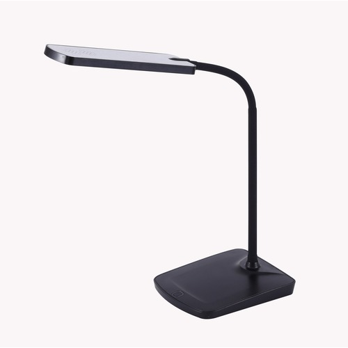 Vision 'UMBRIEL' LED Desk Lamp - 16.50" (419.10 mm) Height - 5 W LED Bulb - 380 Lumens - Silicone - Desk Mountable - Black, Silver - for Office