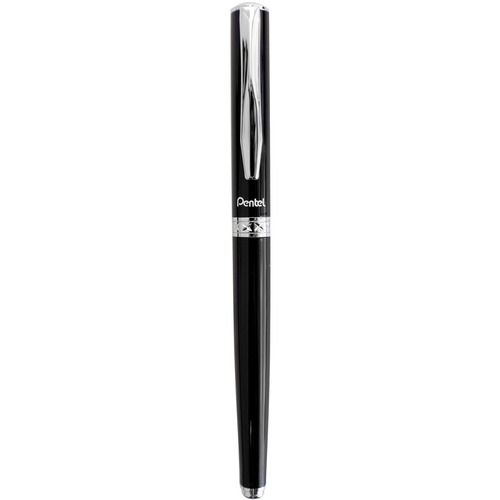 Pentel Sterling Gel Roller Pens - 0.7 mm Pen Point Size - Refillable - Black - Black Metal Barrel - Gel Ink Pens - PENK611ALR7AE1