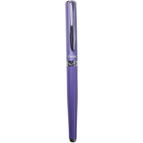 Pentel Sterling Gel Roller Pens - 0.7 mm Pen Point Size - Refillable - Black - Violet Metal Barrel - Gel Ink Pens - PENK611VLR7AE1