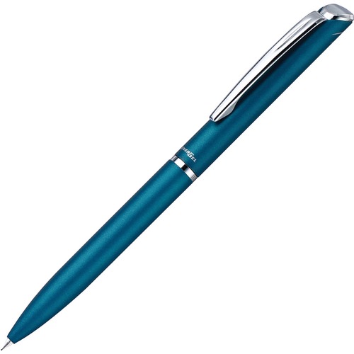 EnerGel Gel Roller Pens - 0.7 mm Pen Point Size - Refillable - Black Liquid Gel Ink Ink - Sky Blue Metal Barrel - 1 Each - Gel Ink Pens - PENBL2007SAE1