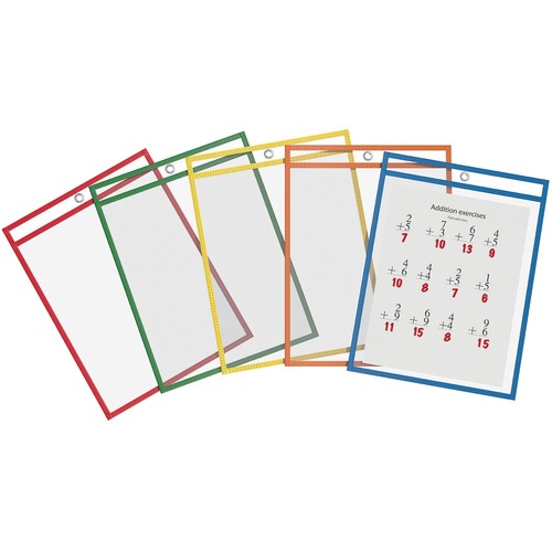QuickFit Educational Pocket Chart - Theme/Subject: Learning - Skill Learning: Mathematics, Writing, Color - 5 / Pack - Pocket Charts - RGO40105