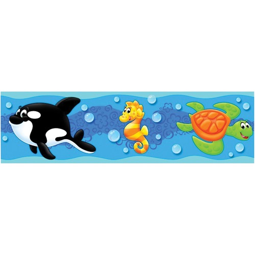 Trend Sea Buddies Bolder Borders - Sea Buddies Shape - Durable, Precut, Reusable - 2.75" (69.9 mm) Height x 429" (10896.6 mm) Length