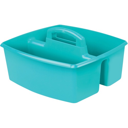 Storex Teal Large Caddy, 6 Pack - 3 Compartment(s) - 6.4" Height x 13" Width x 11" Depth - Teal - Plastic - 6 / Pack