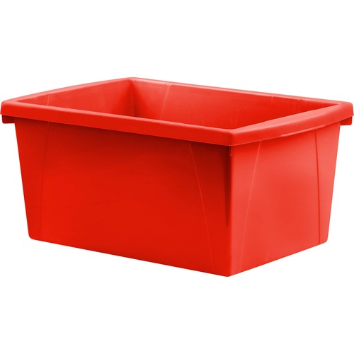Storex Teal 5.5 Gallon Storage Bins - 21 L - Media Size Supported: Letter - Plastic - Red - For School Supplies, Office Supplies, Paper, Workbook - 1 Each