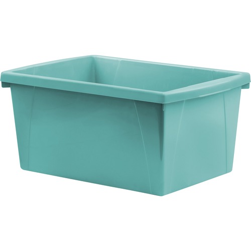 Storex Teal 5.5 Gallon Storage Bins - 21 L - Media Size Supported: Letter - Plastic - Teal - For School Supplies, Office Supplies, Paper, Workbook - 6 / Pack