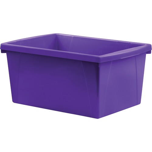Storex Teal 5.5 Gallon Storage Bins - 21 L - Media Size Supported: Letter - Plastic - Purple - For School Supplies, Office Supplies, Paper, Workbook - 6 / Pack