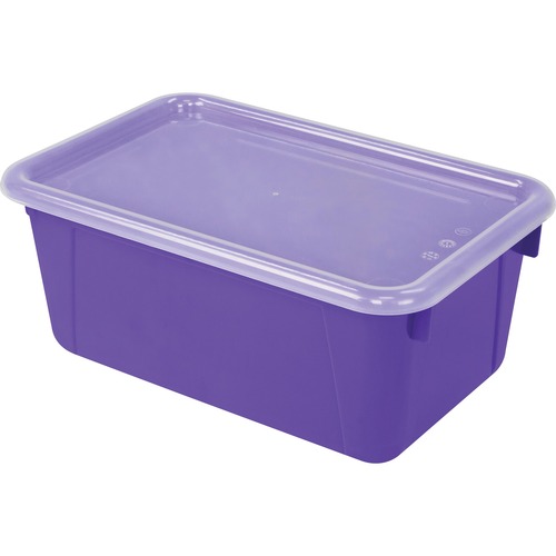 Storex Small Cubby Bin - Plastic - Purple - For Classroom Supplies, Art/Craft Supplies, Shoes - 1
