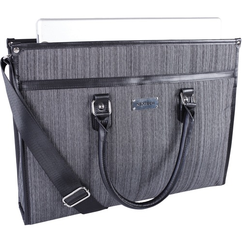 Nextech Carrying Case (Portfolio) for 15.6" Notebook - Gray - Polyester - Shoulder Strap - 12.50" (317.50 mm) Height x 16.50" (419.10 mm) Width x 3" (76.20 mm) Depth