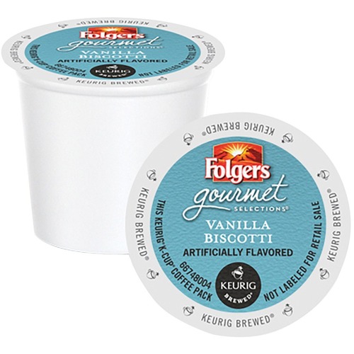 Folgers Coffee Vanilla Biscotti K-Cups - Vanilla Biscotti - Medium - 24 / Box