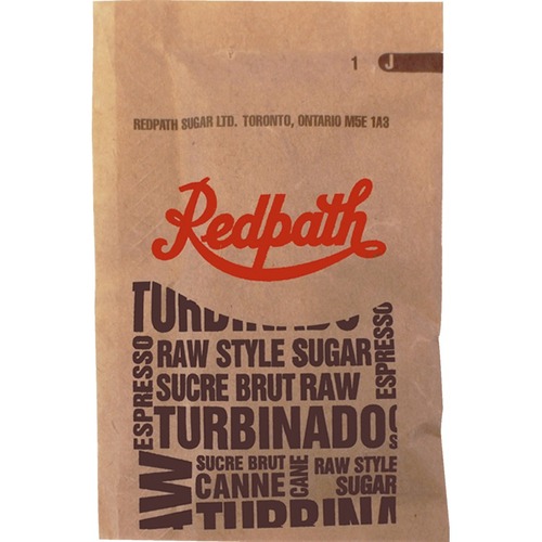 Redpath Turbinado Single Serve Sugar - 3.5 g - Molasses Flavor - Natural Sweetener - 1000/Case