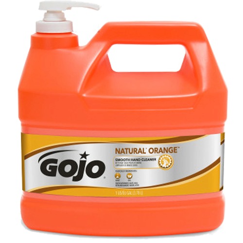Gojo® NATURAL* ORANGE Liquid Cleanser - Orange Scent - 3.79 L - Pump Bottle Dispenser - Dirt Remover, Oil Remover, Grease Remover - Hand - Solvent-free